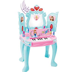 感应灯光家音乐钢化妆台儿童过家242梳妆打琴扮饰品具玩彩盒