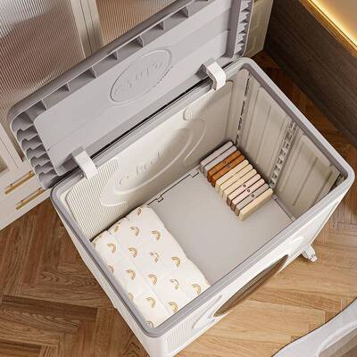 带衣收纳箱家用大服容量翻盖卧室物ly8885被子整理衣箱轮可折叠收