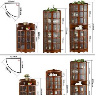 实木角厅墙角拐欧角置物柜式三客角柜转柜角小酒柜UVU美式餐厅储