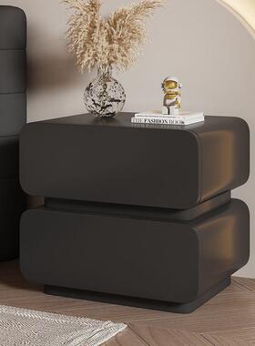 奶油实木床头柜意风纳式极卧室收柜简约整装落地MMW床边小柜子Z-