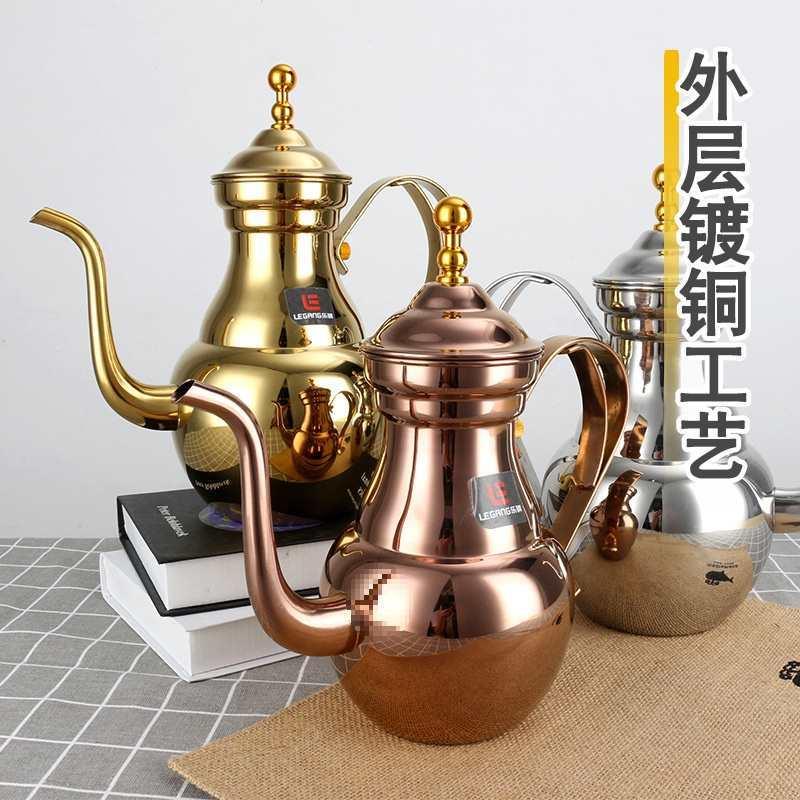 加酒厚不锈RNH钢茶餐壶泡茶壶花茶壶酒嘴壶水壶长带滤网厅饭店店