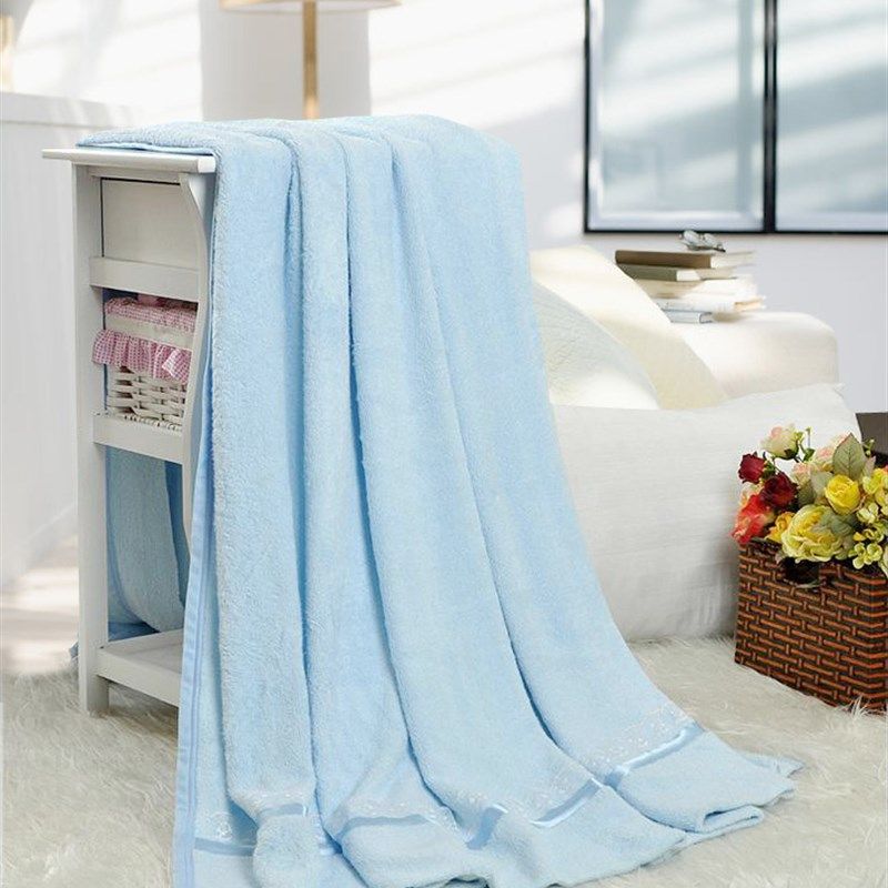 竹纤维毛巾被 夏凉被空调被休闲毯单双人儿童竹炭毛巾被比纯棉好