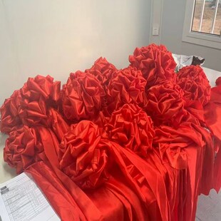 高级复古中式结婚布置大红花球婚车主婚车头车陪嫁车结婚红绣球