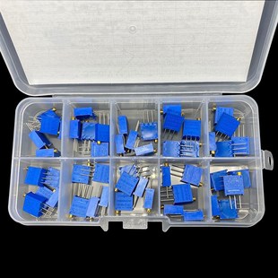 100K每种5个套装 跨境版 3296W精密多圈可调电阻电位器10种值100欧