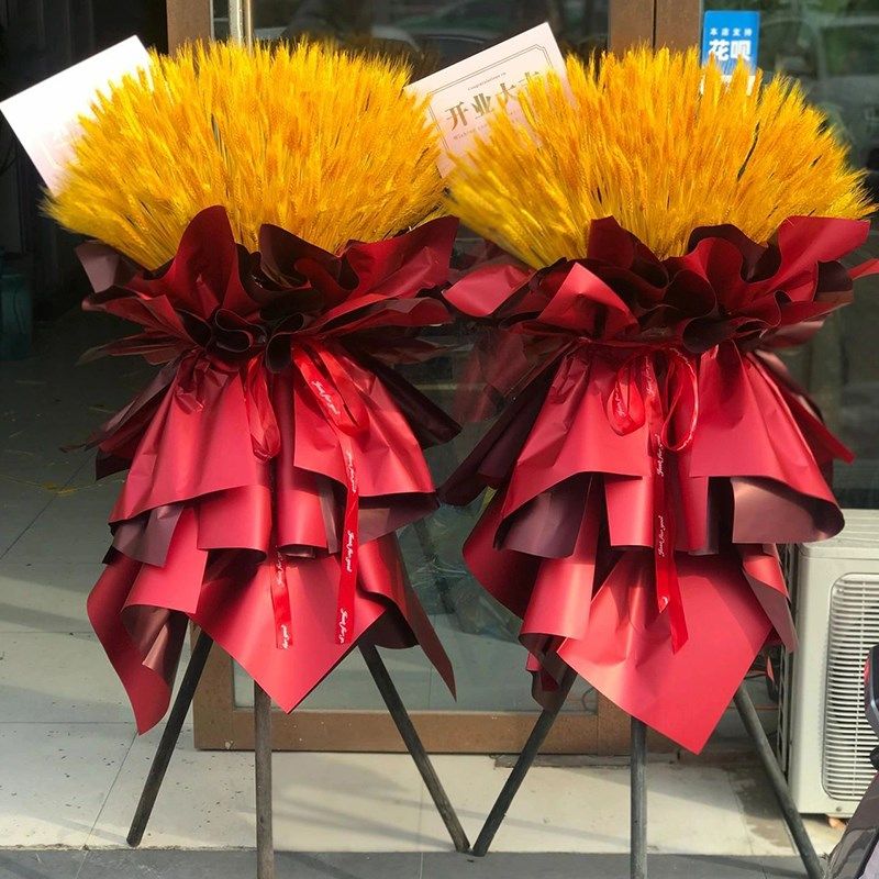 珠海开业花篮三脚架大麦鲜花同城配送新店铺公司香洲斗门花店速递