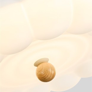 奶油原木风格 卧室吸顶灯创意南瓜云主卧室房间灯儿童房护眼半吊灯