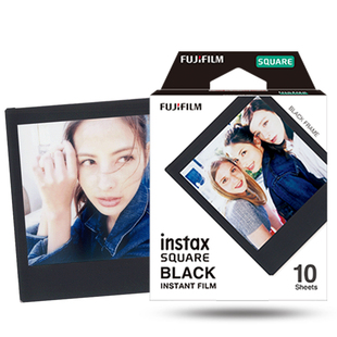 富士拍立得方形相纸SQ20/10/6/SP-3 SQ1快显胶片白色边框 黑色边