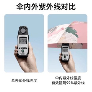 双层黑胶防晒太阳伞防紫外线upf50 女手动折叠晴雨两用遮阳反向伞