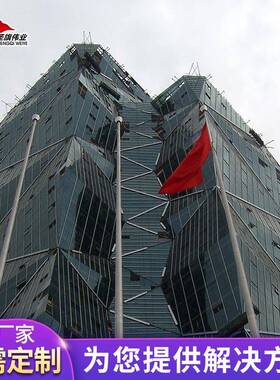 圣杆集BGQ团商广场旗杆旗不锈钢升旗杆9米旗12米锥场形手动自动旗