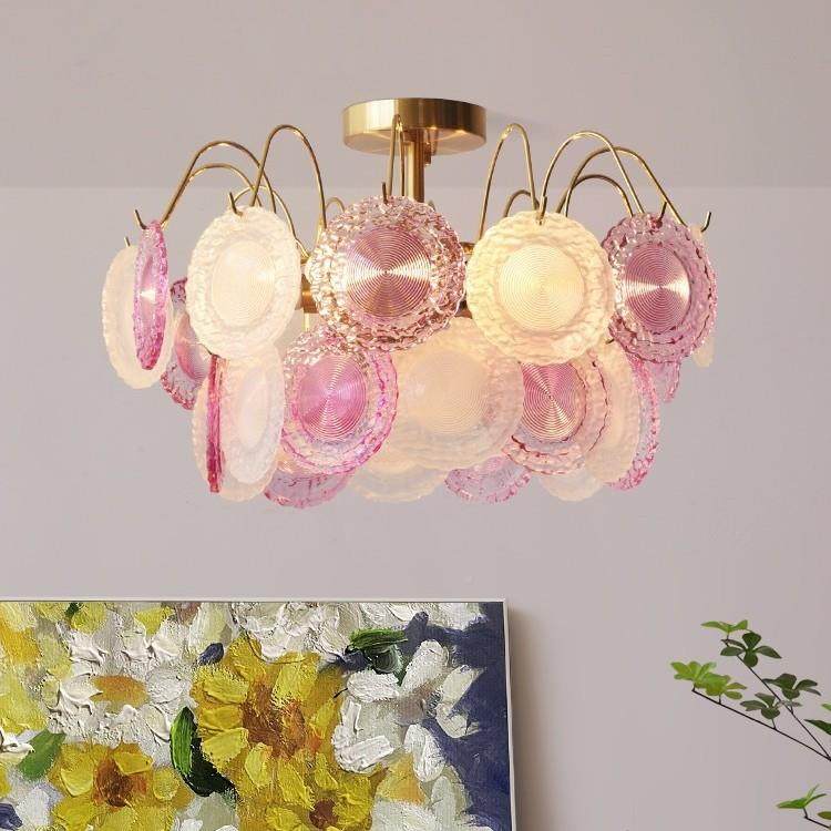 全谱吸光顶奶油法风客厅现代式简约968主卧室网红护眼彩色圆环贝,家装灯饰光源,智能吊灯,淘宝优惠券,粉丝福利购,淘宝优惠卷