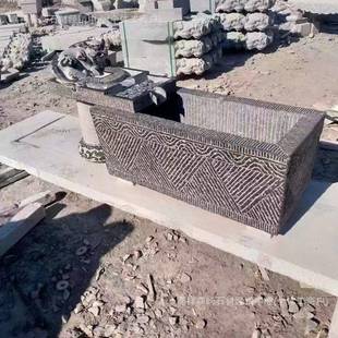 青石石雕景鱼流水摆造件庭院室0314内中式酒店池老石槽观景石摆件