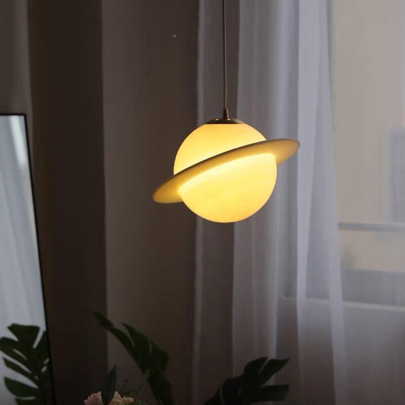 现代简性约星吊灯设球计师创意个土星吊灯客餐厅厅卧84445室床头