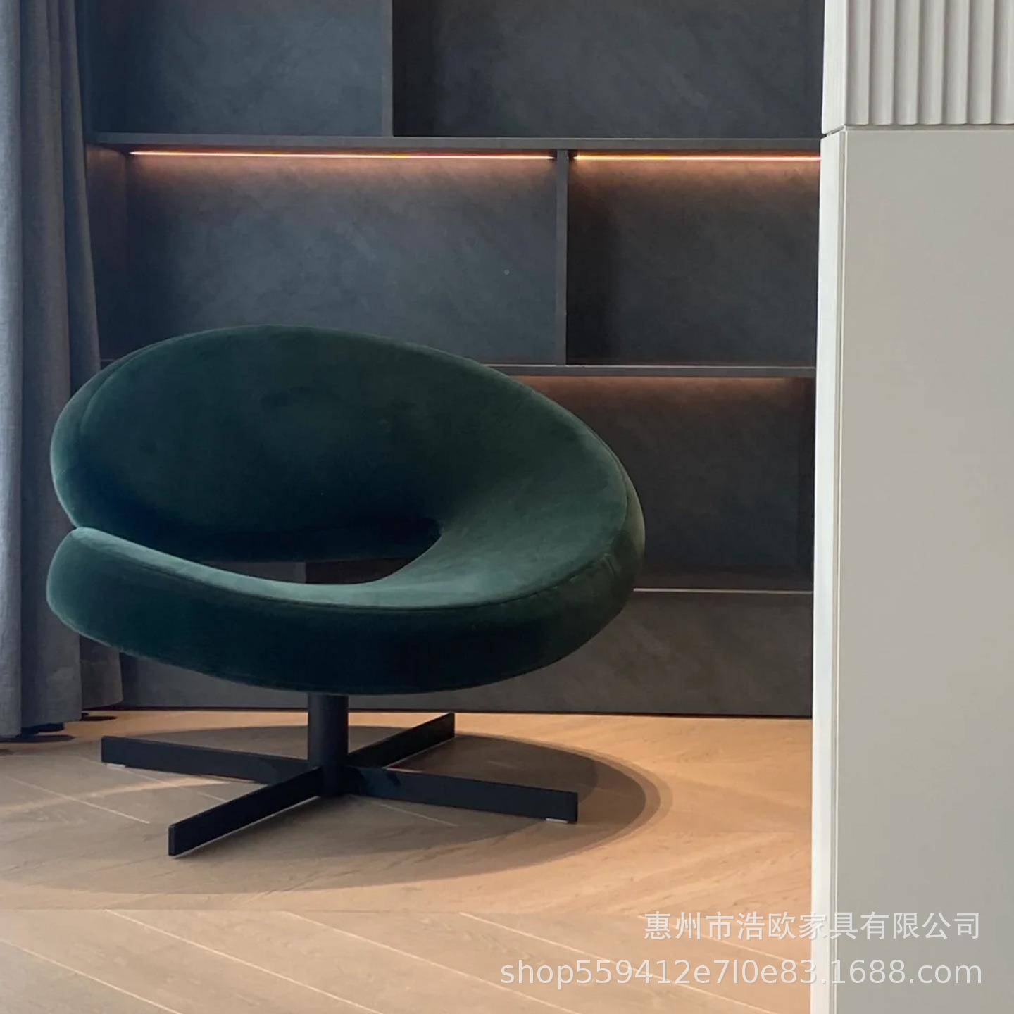 设计师玻KVI璃钢C字单椅形异人椅阳台懒人沙躺椅售楼部旋发转接待