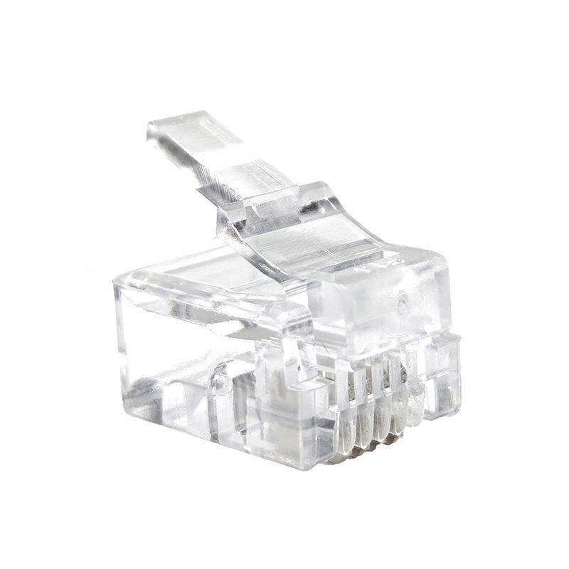 源头6P电接4连器四芯861插头话水晶C头电话线RJ11/RJ12家用