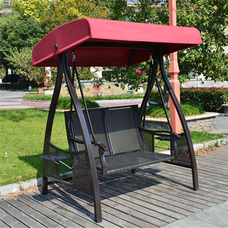 千产地货源户外秋千园铁艺藤椅编秋DW005H吊花庭院阳台吊椅摇床