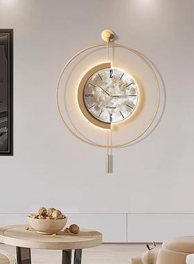 西班极简钟表轻风餐厅月OGY球装挂钟奢简约饰艺术静音时牙钟石英