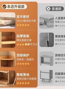 实木书架TQM置架落一地体靠墙转角储柜物简易儿童学生桌边松木书