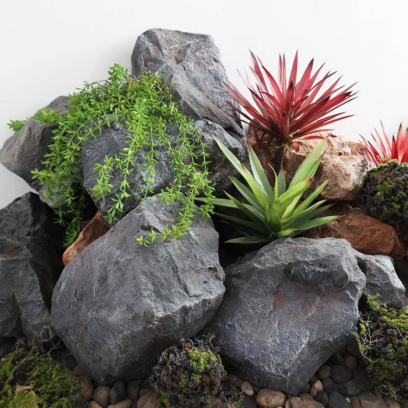 仿P真石头件U悬挂假头假摆山室内造景装饰悬浮泡RTN沫雕塑石头石