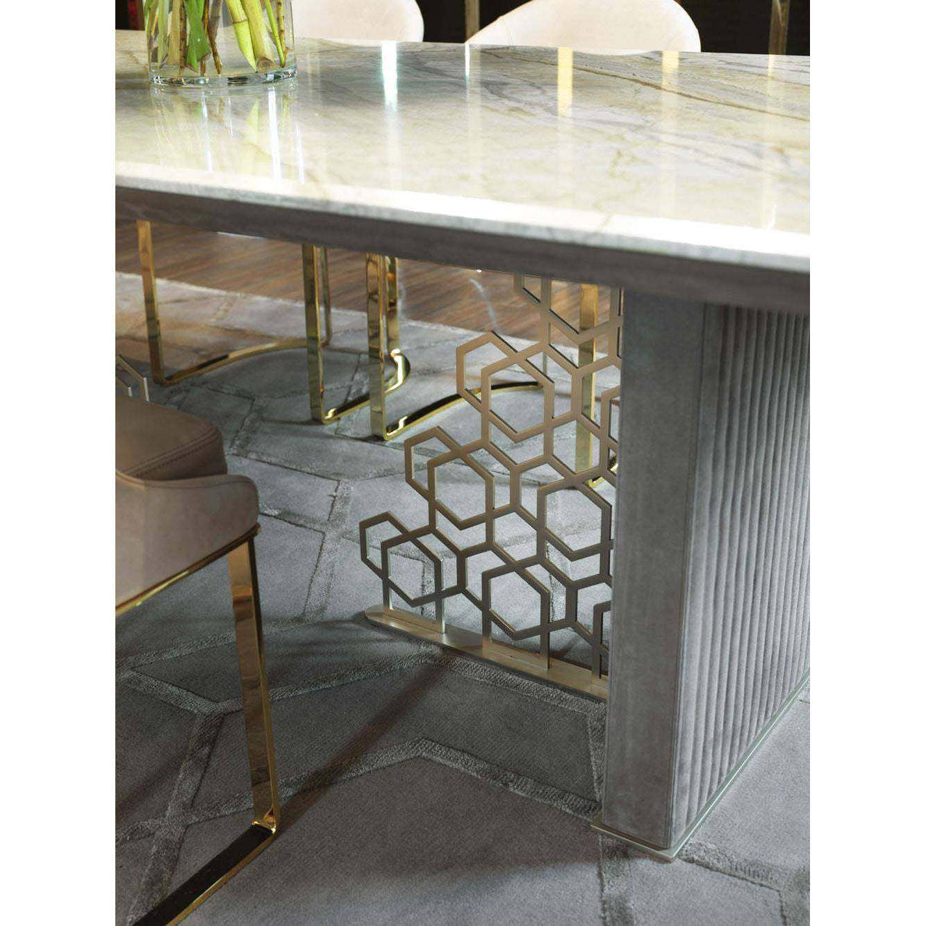 墅意式轻奢大CJ19理别石简约长形大理石餐方桌餐厅饭桌