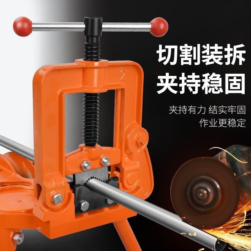 10074081龙门钳重型子力钳三角架台虎钳管子夹具台管钳工作台管镀