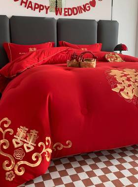 大红色结婚婚子陪嫁春妆秋TMM-2023被大豆夏被凉被芯喜被庆新婚冬