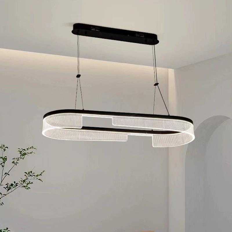 现代约客厅高吊灯亮铝材复式楼大灯简圆长形方形餐厅824灯卧室书