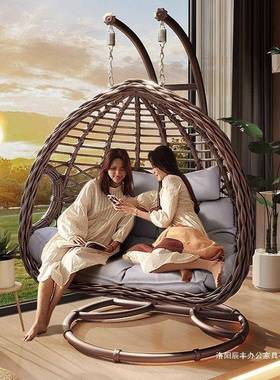 户吊篮摇篮庭院双人秋PBV千吊椅吊家阳台外室内鸟巢床用藤椅摇摇