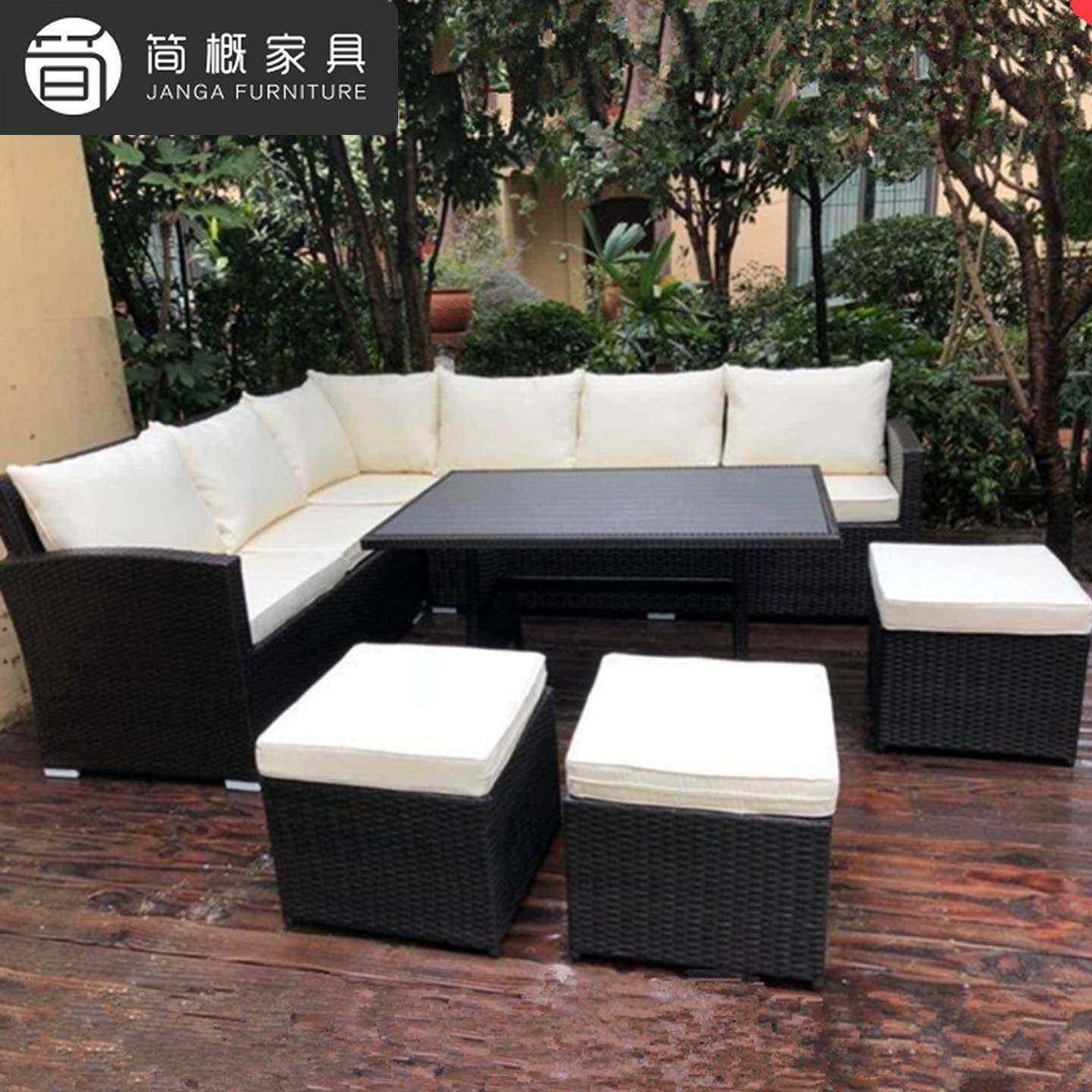 户外别墅藤室编沙发庭院花园休闲发椅防防晒沙露台外水BMG转角藤