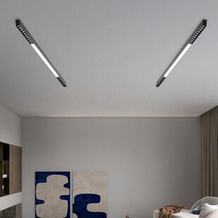 客厅无主灯2023新款极简创意线形吸顶灯简约现代明装长条格栅灯具