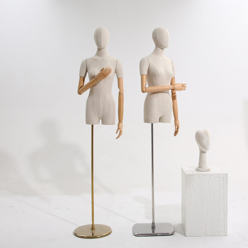 服装店竹节麻模特道具女半身人偶韩版假人全身模特人台橱窗展示架