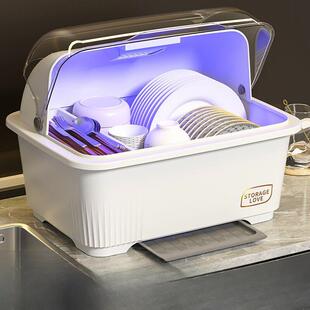 消毒碗柜家用筷子筒沥水防霉装碗筷收纳盒密封带盖厨房碗碟置物架