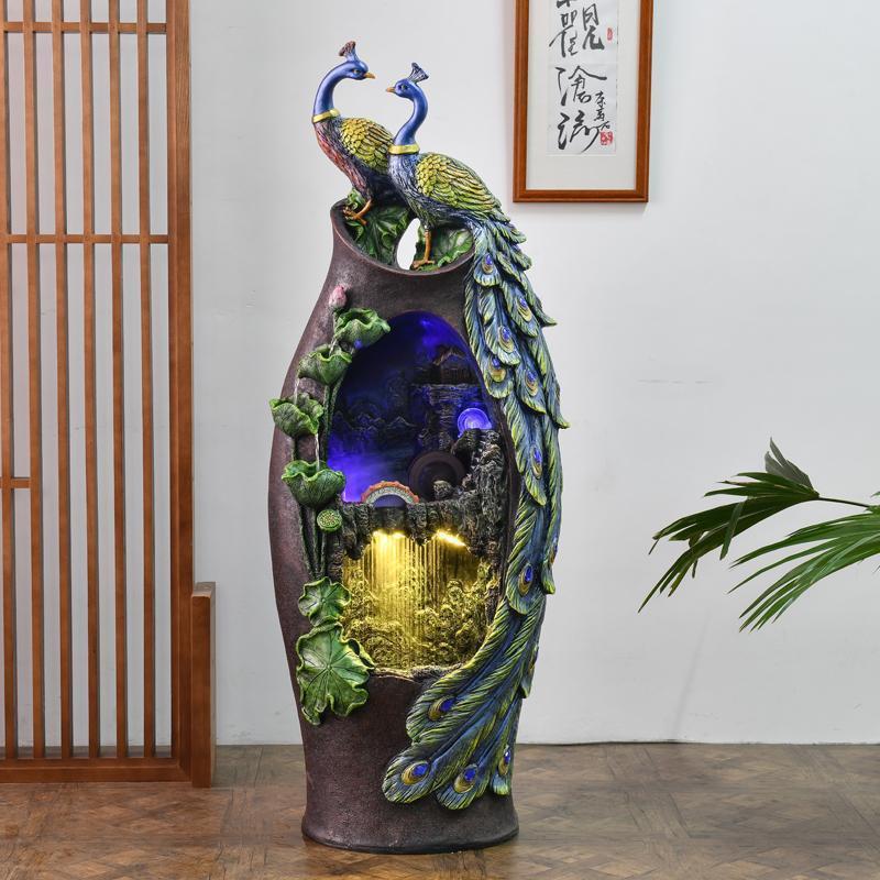 假山流水喷泉水景家居装饰品客厅办公室加湿器室内招财风水轮摆件