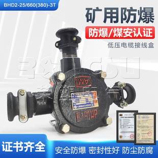 BHD2-25/660(380)-3T矿用隔爆型压低电缆接线盒防爆铸铁25A三通