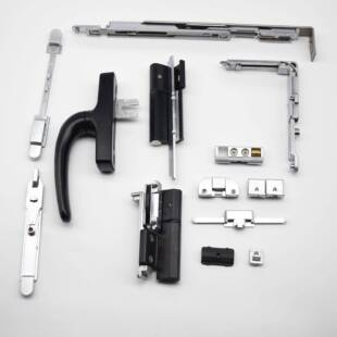 断桥铝门窗内开内倒合页款拨叉执手180度五金配件全套