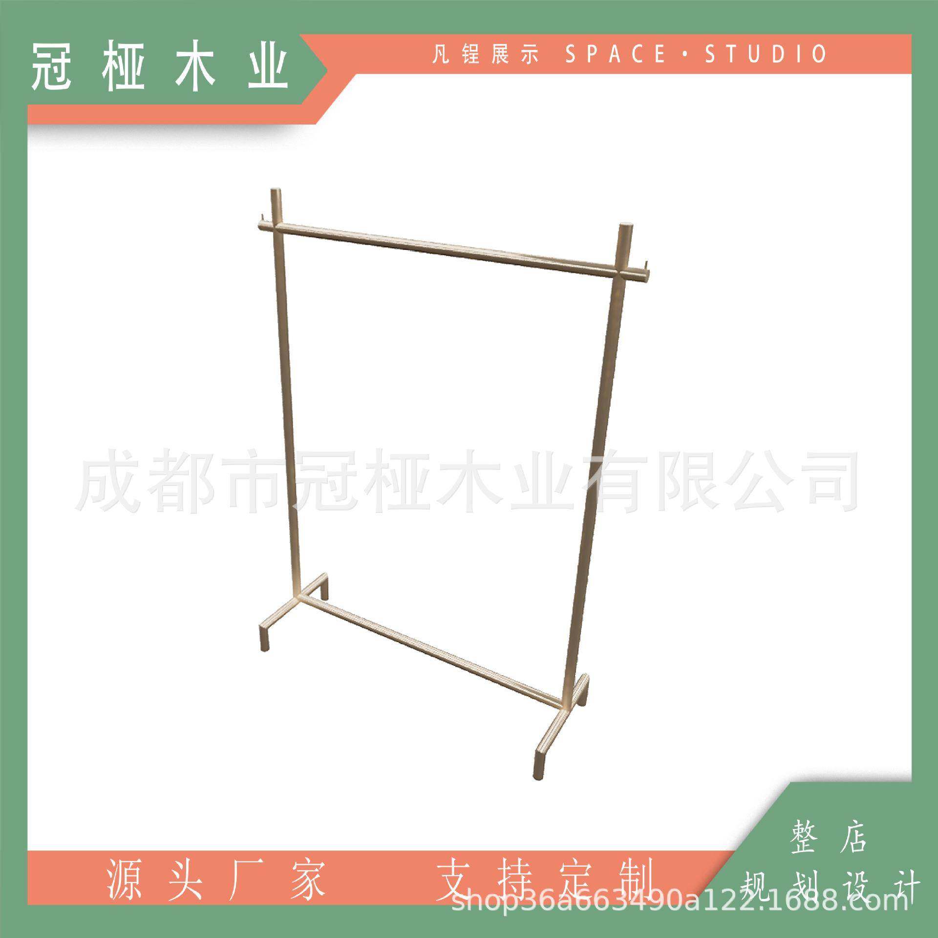 服装店男女装挂衣架不锈钢中岛架墙边可移动落地式双面展示衣架