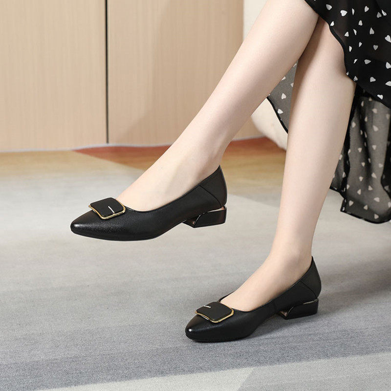 软皮单鞋女粗跟31 32 33小码女鞋真皮浅口软底皮鞋中低跟妈妈鞋子,女鞋,浅口单鞋,淘宝优惠券,粉丝福利购,淘宝优惠卷