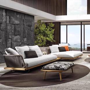 北欧户外沙发圆形椅茶几藤编露天组合阳光房室外庭院花园实木家具