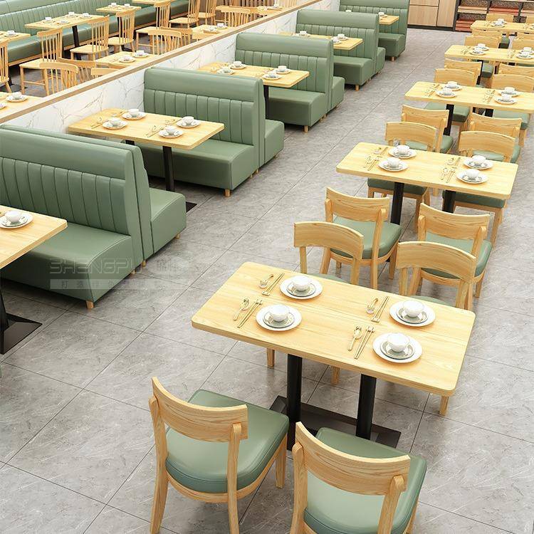 商用休闲茶餐厅甜品奶茶店靠墙卡座沙发韩式料理店火锅店桌椅组合