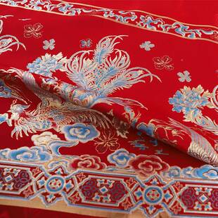 凤舞九天》《新中式面料织SY-005凤国金妆花源提花缎风马面裙头厂