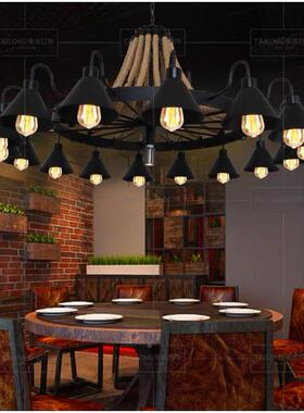 美式90551意loft服装店饭店餐理厅奶茶店创工复古业风铁艺发店麻