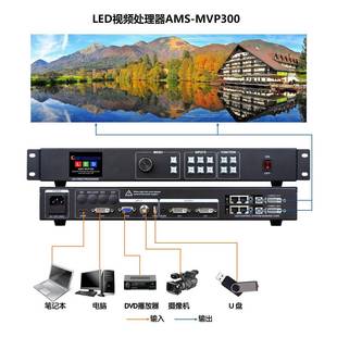 LED屏视频处理器Mvp300可内置2张发送卡1920 1080支持灵星雨卡莱