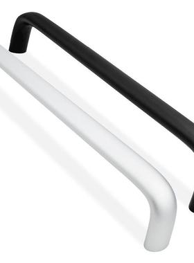 工业铝合金黑圆拉手机箱机柜门把手面板椭圆U型加长提手LS516-2A