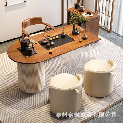 现代简约实木阳台茶桌椅组合现代简约家用功夫小茶台泡茶桌子