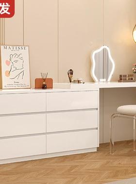 Tal新款奶油风实木法式化妆台轻奢化妆镜一体化妆桌卧室梳妆台小