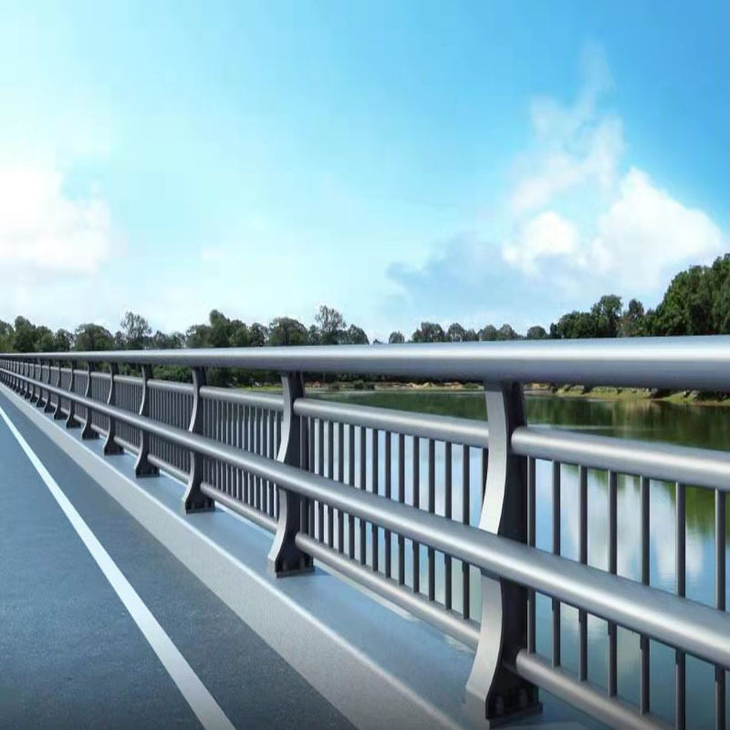 桥梁护栏道路桥梁安全防护公园景区钢版立柱钢管护栏片护栏