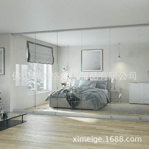 只供出口卫生间钢化玻璃平移门阳台客厅隔断门无边框玻璃推拉门