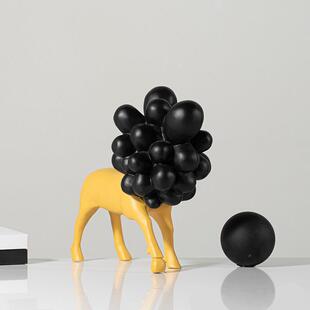 小众抽象派狮子动物艺术品摆设玄关桌面设计师搭配软装创意摆件