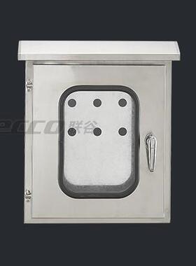 联谷不锈钢内外门箱300*400*250mm/双层门电控箱/IP55室外防水箱