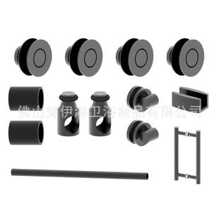 淋浴房玻璃移门五金套装浴室推拉门70mm滑轮轨道配件整套带25mm管