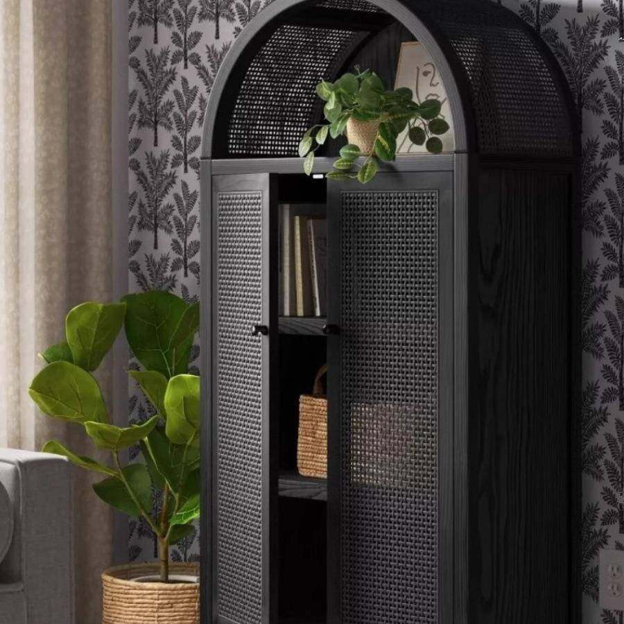 美式实木编藤儿童书柜客厅复古拱形装饰储物柜靠墙地柜收纳柜,节庆用品/礼品,新娘配件,淘宝优惠券,粉丝福利购,淘宝优惠卷